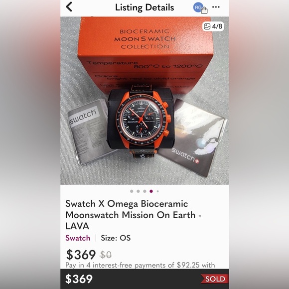 Swatch X Omega Unisex Bioceramic MoonSwatch Mission On Earth Lava Edition - Picture 15 of 16